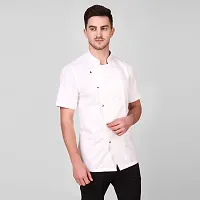 Kodenipr Club Mens Womens White Chef Coat,LightWeight,Half Sleeves,Snap Buttons,Poly/Cotton,Size (Large(40))-thumb3