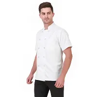 Kodenipr Club Mens Womens White Chef Coat, Half Sleeves, Poly/Cotton, Plain Size-thumb4