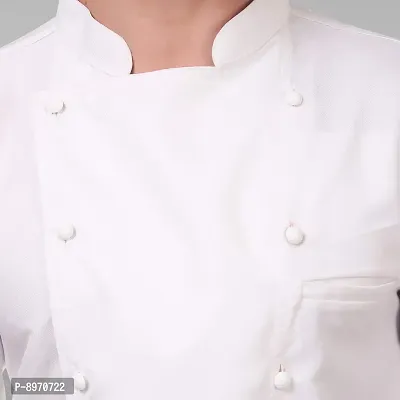 Kodenipr Club Traditional White Chef Coat, Detachable Button Poly/Cotton, Size-thumb3