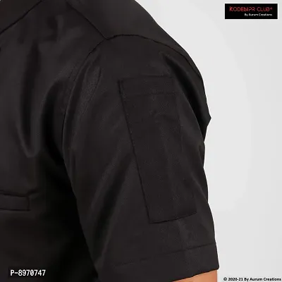 Kodenipr Club Mens Womens Chef Coat,Half Sleeves,Poly/Cotton,Plain,Size (Medium(38), Black)-thumb5