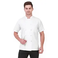 Kodenipr Club Mens Womens White Chef Coat, Half Sleeves, Poly/Cotton, Plain Size-thumb3