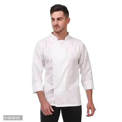 Kodenipr Club Traditional White Chef Coat, Detachable Button Poly/Cotton, Size-thumb0
