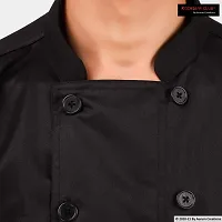 Kodenipr Club Mens Womens Chef Coat,Half Sleeves,Poly/Cotton,Plain,Size (Medium(38), Black)-thumb3