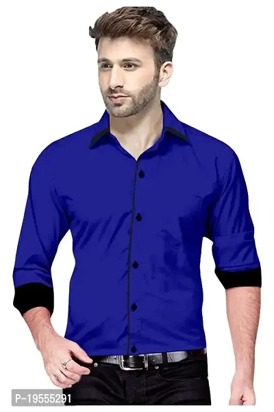 P  V Creations Men's Cotton Full Sleeves Casual Shirt (PV_1001P)