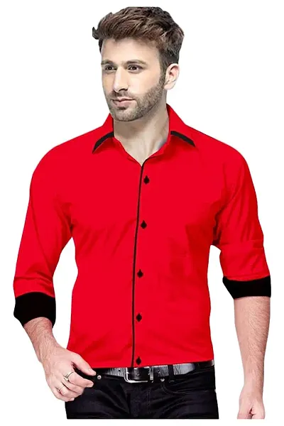 P & V Creations Men's Cotton Full Sleeves Casual Shirt (P&V_1001P)