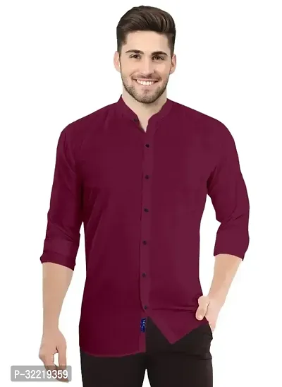 Stunning Cotton Blend Solid Casual Shirts For Men-thumb0