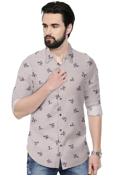 Stylish Printed Cotton Casual Shirt For Men's
