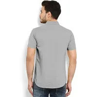 Amazing Grey Cotton Solid Casual Shirts For Men-thumb1