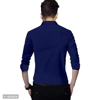 PV Cotton Blend Double Button Solid Slim Fit Shirt-thumb3