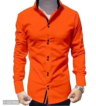 Stunning Cotton Blend Solid Casual Shirts For Men-thumb0