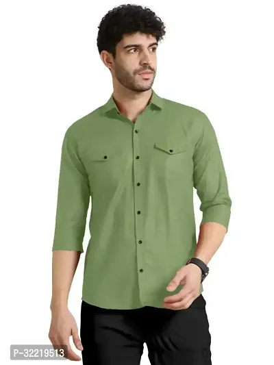 Stunning Cotton Blend Solid Casual Shirts For Men-thumb0