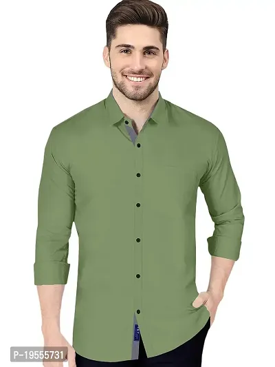 P  V Creations Men's Slim Fit Stylish Full Sleeve Casual Shirts (LSTR)