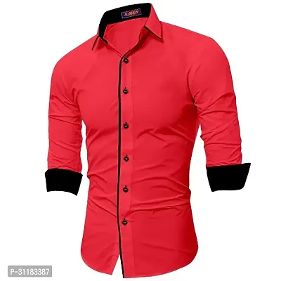 Elegant Cotton Blend Solid Long Sleeves Casual Shirts For Men-thumb0