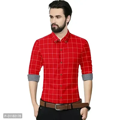 Elegant Cotton Checked Long Sleeves Casual Shirts For Men