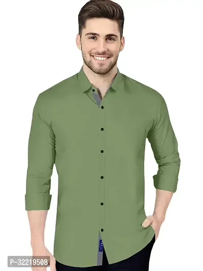 Stunning Cotton Blend Solid Casual Shirts For Men-thumb0