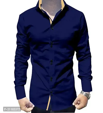 Elegant Cotton Solid Long Sleeves Casual Shirts For Men-thumb0