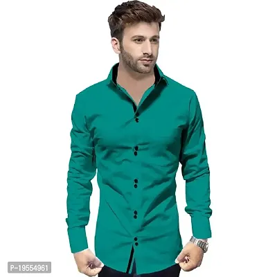 PV Cotton Blend Double Button Solid Slim Fit Shirt-thumb0