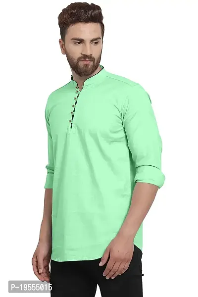 P  V Creations Mens Solid Straight Kurta (Kurta)-thumb4