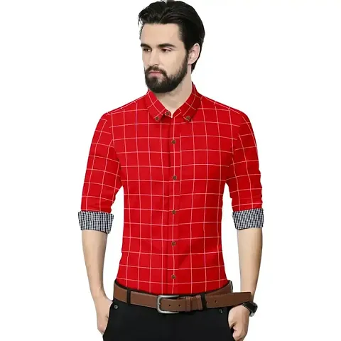 P V Creations Mens Full Sleeves Casual Color Shirts