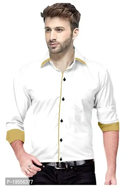 P  V Creations Men's Cotton Full Sleeves Casual Shirt (PV_1001P)