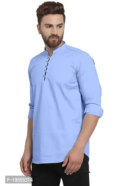 P  V Creations Mens Solid Straight Kurta (Kurta)-thumb4