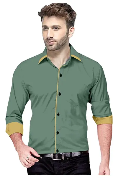 P & V Creations Men's Cotton Full Sleeves Casual Shirt (P&V_1001P)