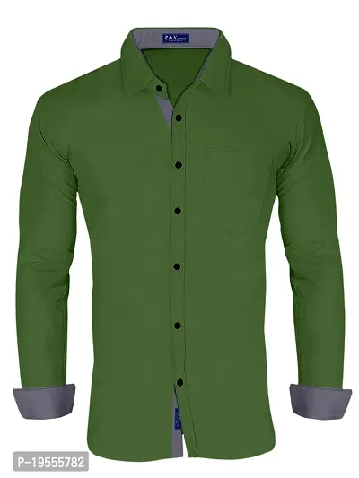 P  V Creations Men's Slim Fit Stylish Full Sleeve Casual Shirts (LSTR)-thumb3