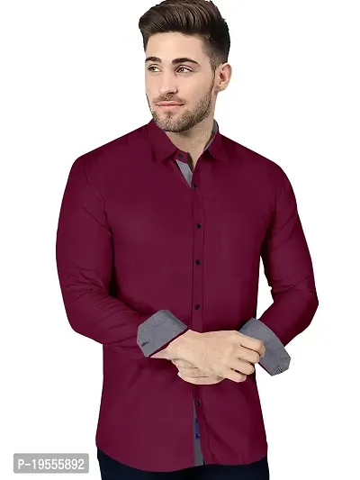 P  V Creations Men's Slim Fit Stylish Full Sleeve Casual Shirts (LSTR)-thumb5