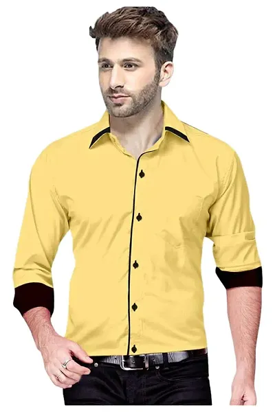 P & V Creations Men's Cotton Full Sleeves Casual Shirt (P&V_1001P)