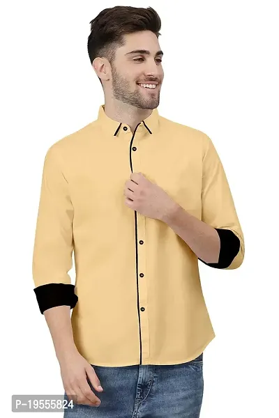 P  V Creations Mens Slim Fit Solid Cotton Casual Shirt (PPG)-thumb0