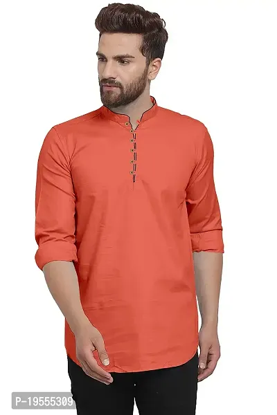 P  V Creations Mens Solid Straight Kurta (Kurta)