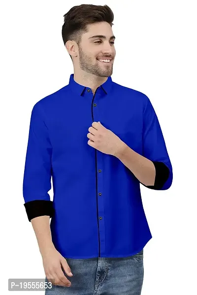P  V Creations Mens Slim Fit Solid Cotton Casual Shirt (PPG)