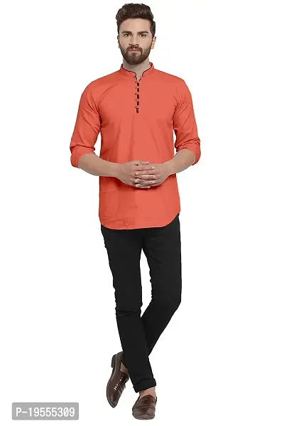 P  V Creations Mens Solid Straight Kurta (Kurta)-thumb2