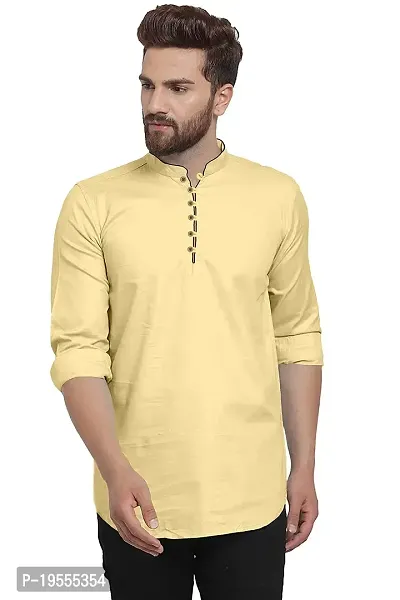 P  V Creations Mens Solid Straight Kurta (Kurta)