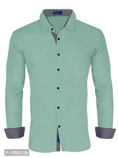 P  V Creations Men's Slim Fit Stylish Full Sleeve Casual Shirts (LSTR)-thumb3