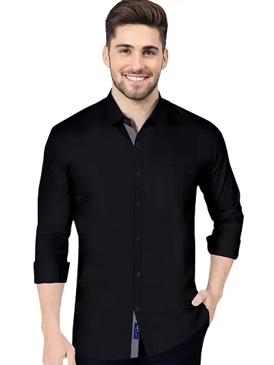 P & V Creations Men's Slim Fit Stylish Full Sleeve Casual Shirts (LSTR)