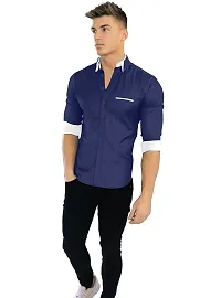 P  V Creations Men?s Slim Fit Solid Casual Cotton Shirt (Endo)-thumb3