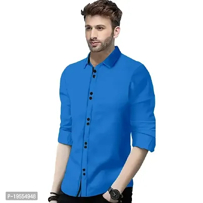 PV Cotton Blend Double Button Solid Slim Fit Shirt