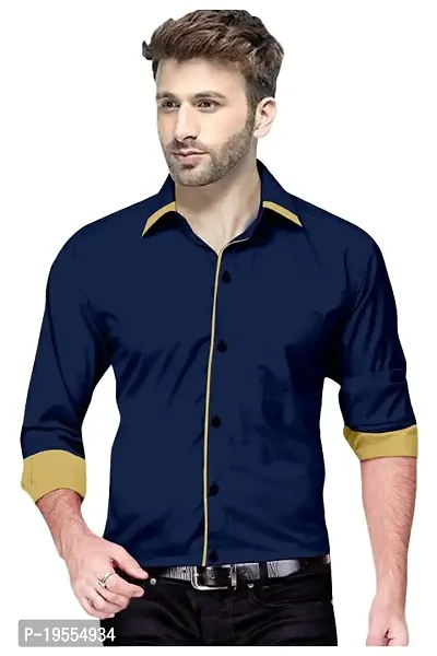 P  V Creations Men's Cotton Full Sleeves Casual Shirt (PV_1001P)