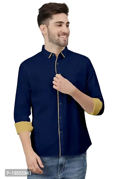 P  V Creations Mens Slim Fit Solid Cotton Casual Shirt (PPG)