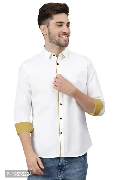 P  V Creations Mens Slim Fit Solid Cotton Casual Shirt (PPG)