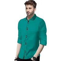 PV Cotton Blend Double Button Solid Slim Fit Shirt-thumb1