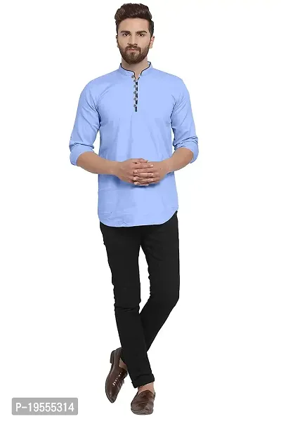 P  V Creations Mens Solid Straight Kurta (Kurta)-thumb2