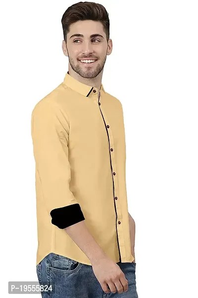 P  V Creations Mens Slim Fit Solid Cotton Casual Shirt (PPG)-thumb2