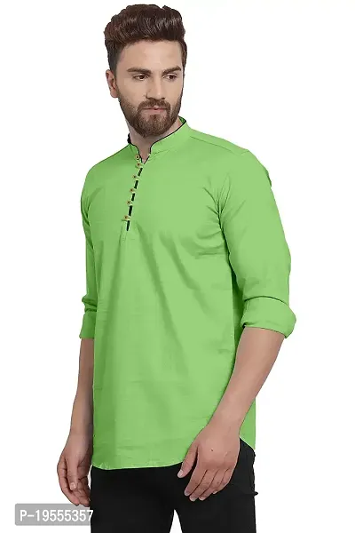 P  V Creations Mens Solid Straight Kurta (Kurta)-thumb4