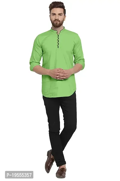 P  V Creations Mens Solid Straight Kurta (Kurta)-thumb2