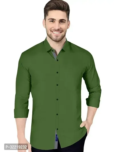 Stunning Cotton Blend Solid Casual Shirts For Men-thumb0