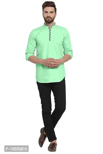 P  V Creations Mens Solid Straight Kurta (Kurta)-thumb2