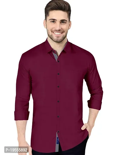 P  V Creations Men's Slim Fit Stylish Full Sleeve Casual Shirts (LSTR)-thumb0
