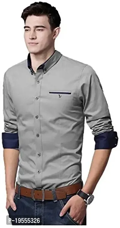 PV Solid Slim FIT Shirt for Men-thumb0